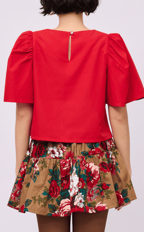FILI TOP - RED POPLIN