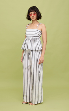 GABI TOP - BLACK AND WHITE STRIPES
