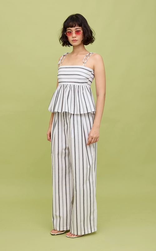 GABI TOP - BLACK AND WHITE STRIPES
