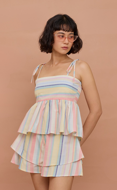 GABI TOP - PASTEL MULTICOLOR STRIPES