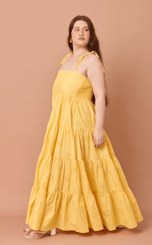 GABRIELA DRESS - YELLOW EYELET