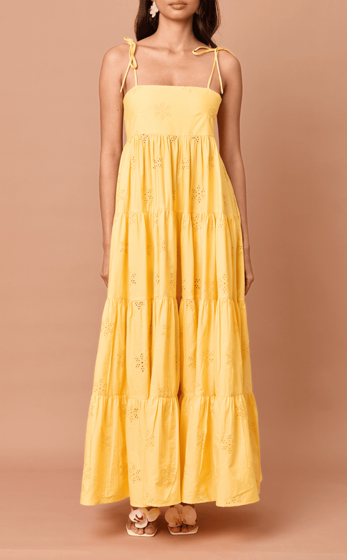 GABRIELA DRESS - YELLOW EYELET