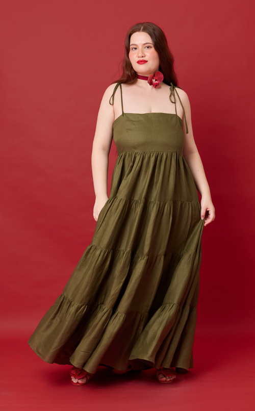 GABRIELA DRESS - ARMY GREEN