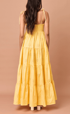 GABRIELA DRESS - YELLOW EYELET Shop.TayoStudio