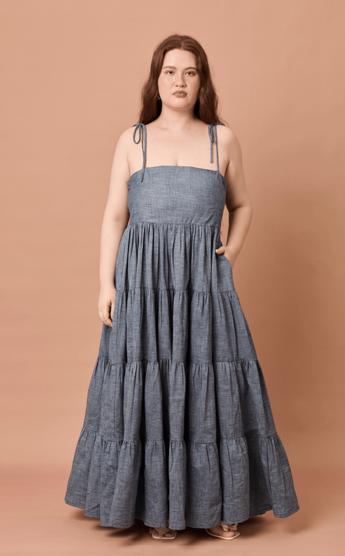 GABRIELA DRESS - DENIM CHAMBRAY Shop.TayoStudio