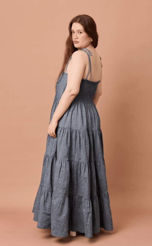 GABRIELA DRESS - DENIM CHAMBRAY