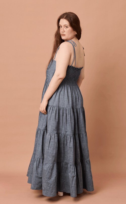 GABRIELA DRESS - DENIM CHAMBRAY Shop.TayoStudio