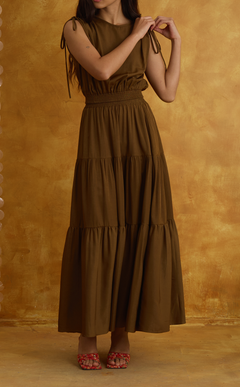 HELENA SKIRT - BROWN SATIN Shop.TayoStudio