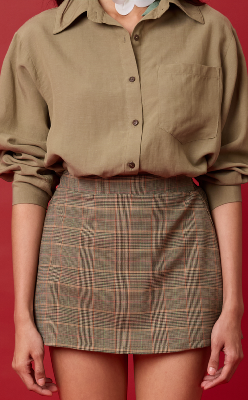 KAROL SKORT - HOUNDSTOOTH PLAID