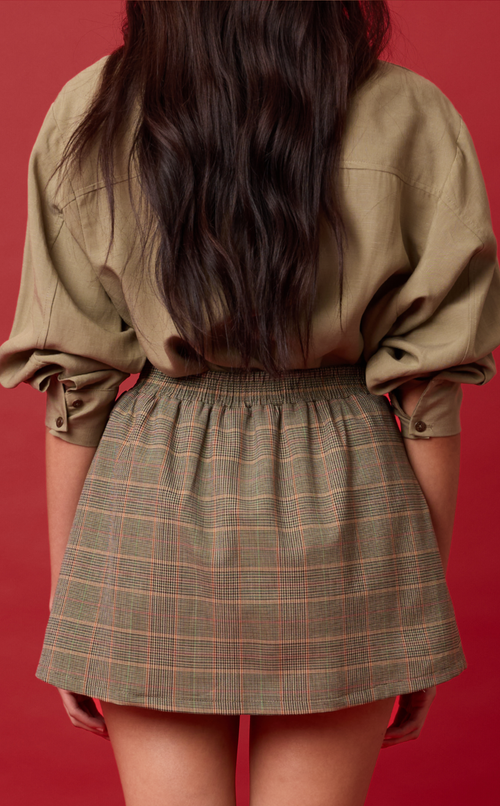 KAROL SKORT - HOUNDSTOOTH PLAID