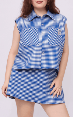KAROL SKORT - BLUE GINGHAM 2
