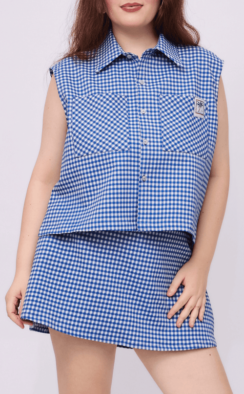 KAROL SKORT - BLUE GINGHAM 2