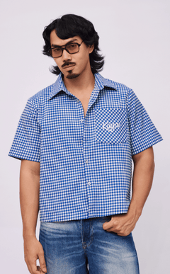 PINO TOP - BLUE GINGHAM 2 w/ KUYA EMBRO