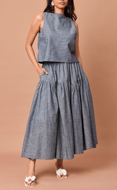 LIGAYA SET - DENIM CHAMBRAY (PRE-ORDER) Shop.TayoStudio
