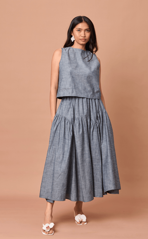 LIGAYA SET - DENIM CHAMBRAY (PRE-ORDER) Shop.TayoStudio