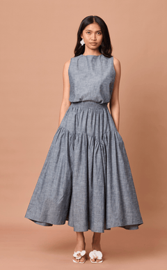 LIGAYA SET - DENIM CHAMBRAY (PRE-ORDER) Shop.TayoStudio
