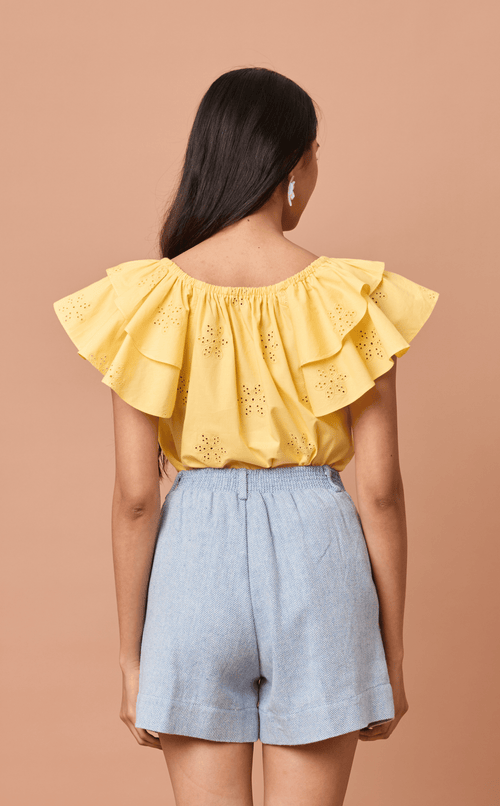 LUMEN TOP - YELLOW EYELET