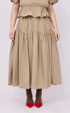 LIGAYA SKIRT - TAUPE POPLIN