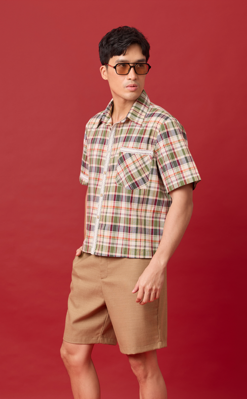 MANU SHORTS - BROWN WOOL Shop.TayoStudio