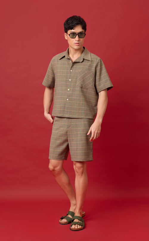 MANU SHORTS - HOUNDSTOOTH PLAID
