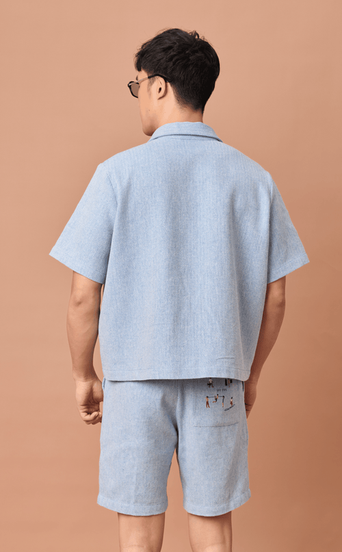 MANU SHORTS - CHEVRON TWEED w/ KALYE EMBRO