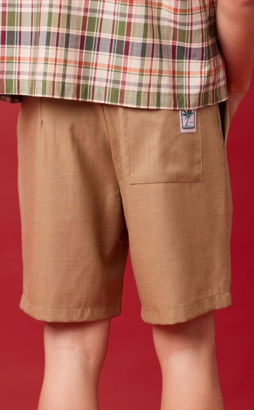 MANU SHORTS - BROWN WOOL