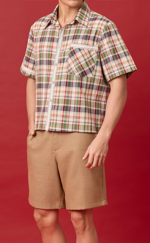 MANU SHORTS - BROWN WOOL Shop.TayoStudio
