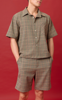 MANU SHORTS - HOUNDSTOOTH PLAID