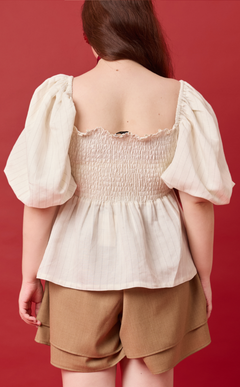 MARIKIT TOP - WHITE CHALK STRIPES