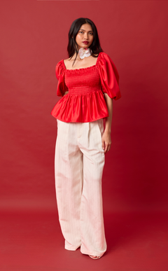 MARIKIT TOP - RED SATIN Shop.TayoStudio