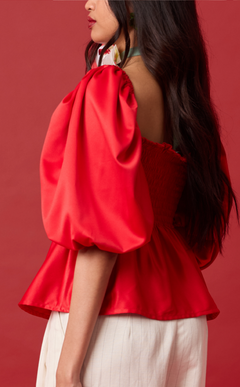 MARIKIT TOP - RED SATIN
