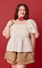 MARIKIT TOP - WHITE CHALK STRIPES