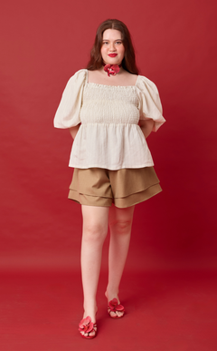 MARIKIT TOP - WHITE CHALK STRIPES