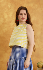 MARTINA TOP - YELLOW GINGHAM Shop.TayoStudio