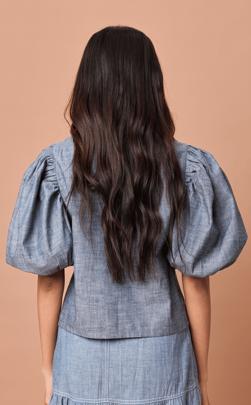 MELCHORA TOP - DENIM CHAMBRAY Shop.TayoStudio