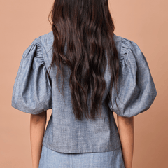 MELCHORA TOP - DENIM CHAMBRAY Shop.TayoStudio