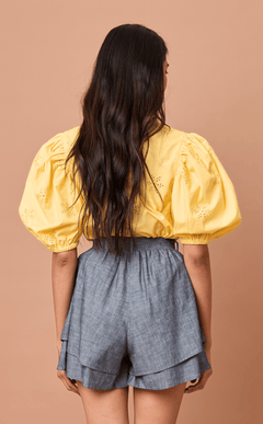 MELCHORA TOP - YELLOW EYELET Shop.TayoStudio