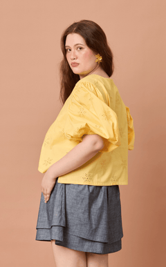 MELCHORA TOP - YELLOW EYELET Shop.TayoStudio
