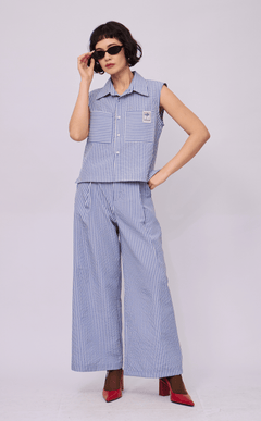 NANO SHIRT - BLUE STRIPES SEERSUCKER