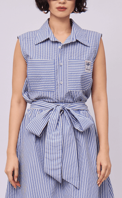 NANO SHIRT - BLUE STRIPES SEERSUCKER