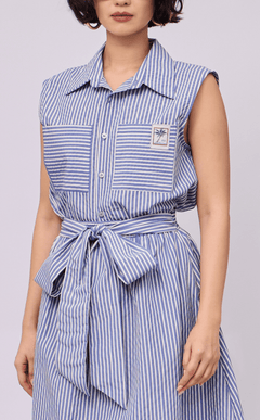 NANO SHIRT - BLUE STRIPES SEERSUCKER