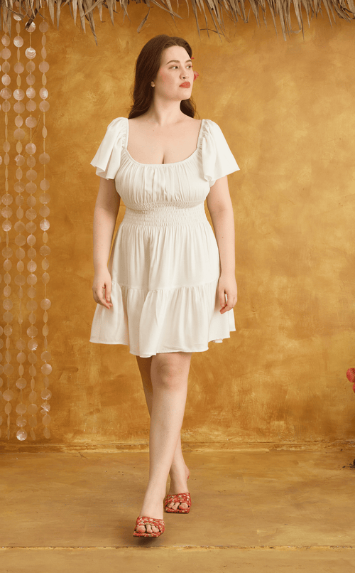 ODESSA MINI DRESS - OFF WHITE