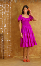 ODESSA MIDI DRESS - MAGENTA