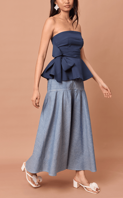 PACITA SKIRT - DENIM LINEN Shop.TayoStudio