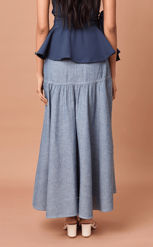 PACITA SKIRT - DENIM LINEN Shop.TayoStudio
