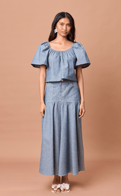 PACITA SKIRT - DENIM LINEN