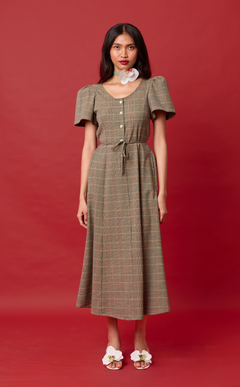 PALMA DRESS - HOUNDSTOOTH PLAID (PRE ORDER)