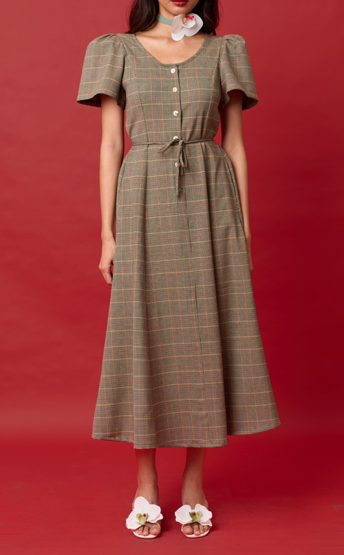 PALMA DRESS - HOUNDSTOOTH PLAID (PRE ORDER) Shop.TayoStudio