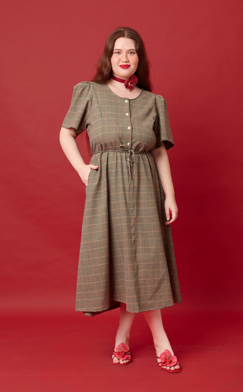 PALMA DRESS - HOUNDSTOOTH PLAID (PRE ORDER) Shop.TayoStudio