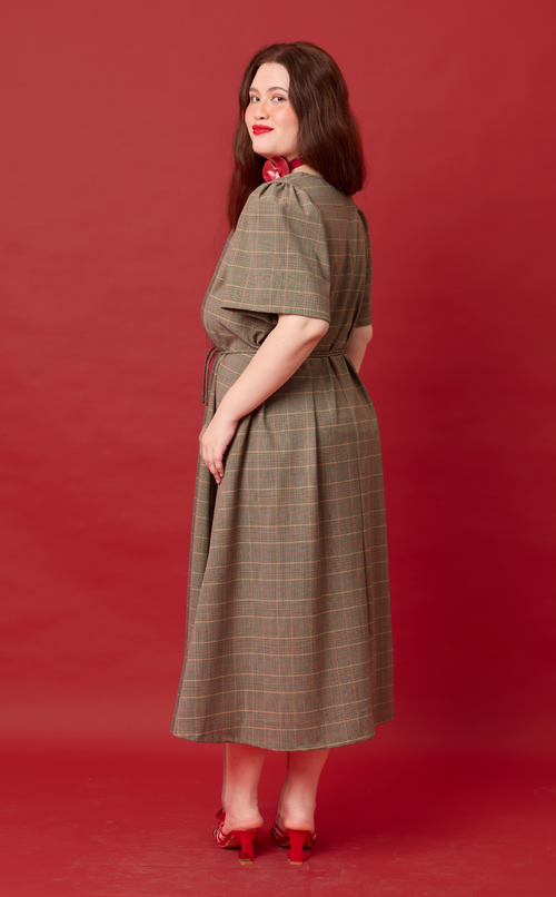 PALMA DRESS - HOUNDSTOOTH PLAID (PRE ORDER)